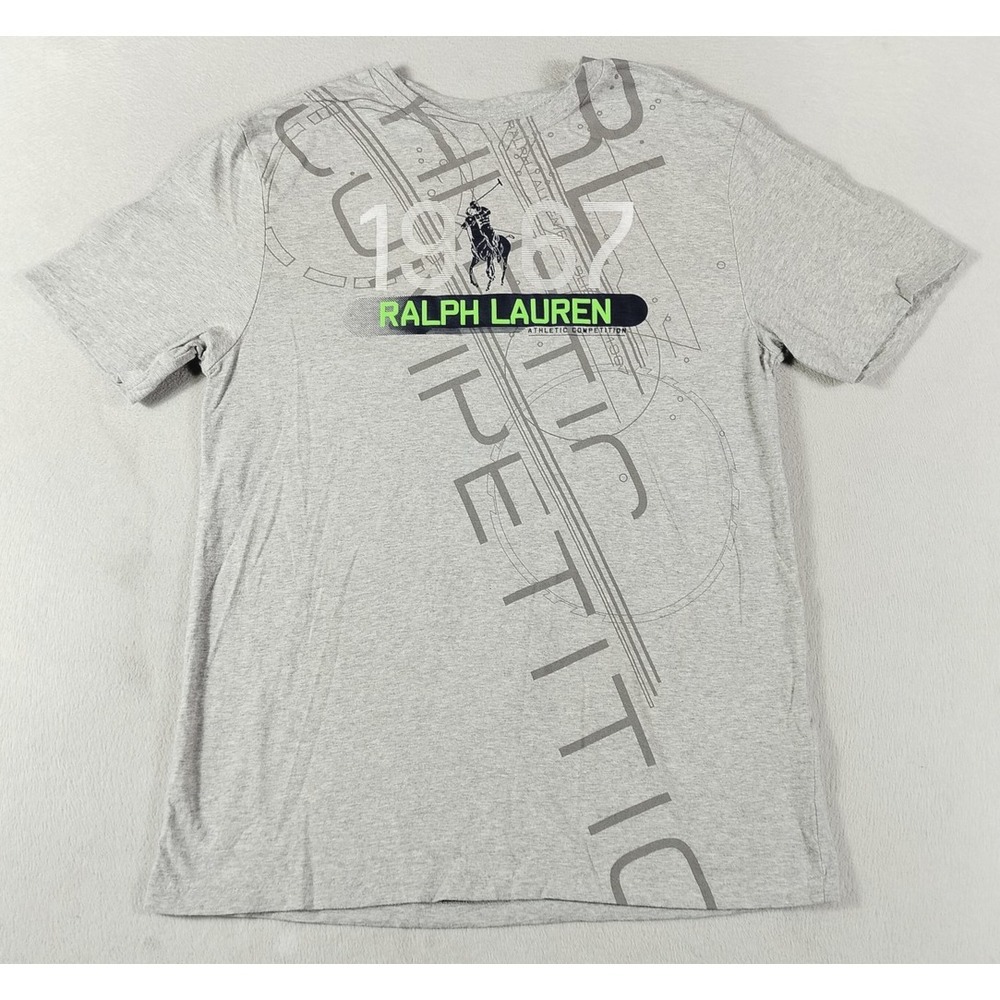 Polo Ralph Lauren Shirt Mens Large Gray 1967 Athletic Competition Graphic Tee